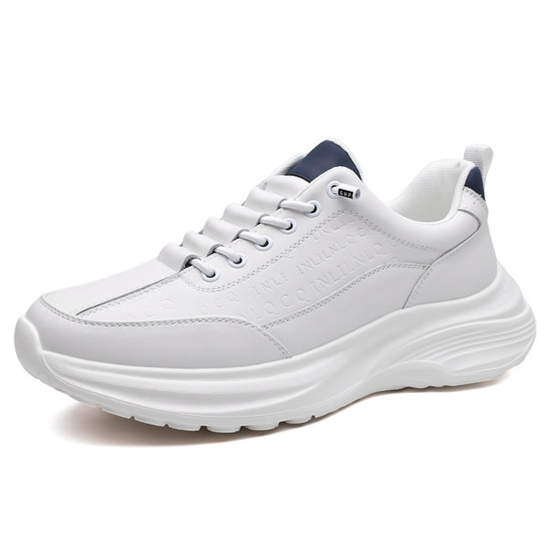 Giày thể thao nam da lộn nhẹ đế mềm phong cách casual, gót 3–5 cm — H6609 màu trắng, H6609 màu đen