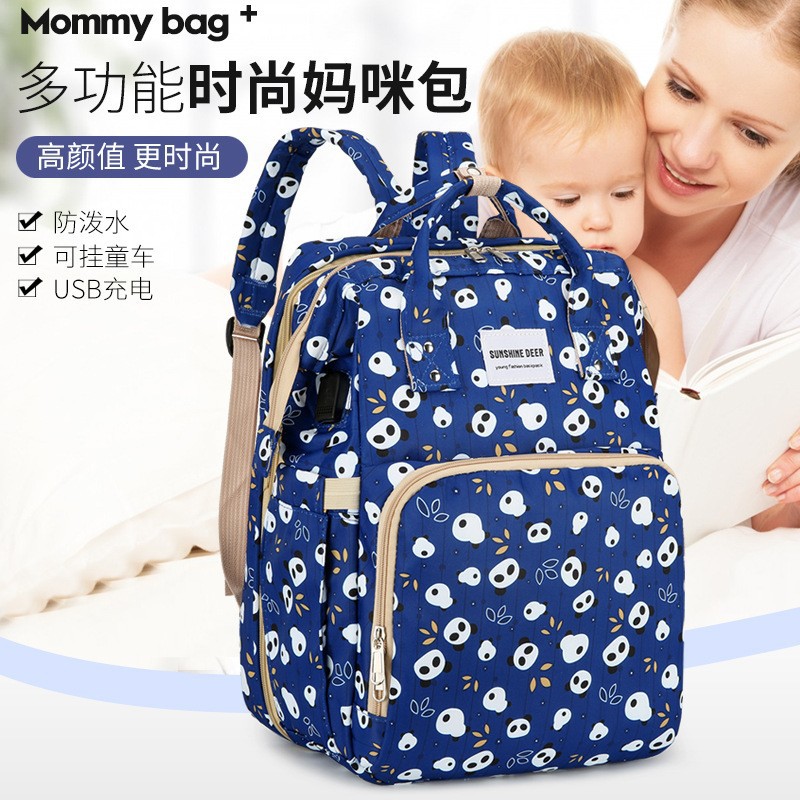 Cross-Border Mommy Bag, High-End Backpack, Lightweight Baby Bag, Multi-Functional Large-Capacity Mother and Baby Outing Backpack