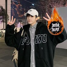 2025新款美式印花字母卫衣男百搭休闲男士外套港风潮流运动卫衣男