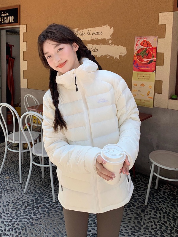 新国标绒子90%2025冬季新款轻薄连帽短款排骨羽绒服男女情侣款潮|undefined