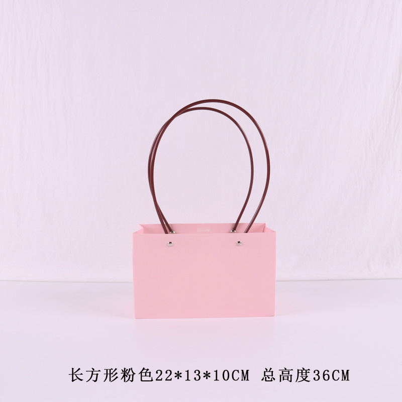 Bolsa de embalaje de flores transparente bolso trapezoidal cuadrado bolso de mango largo ramo de embalaje caja de regalo material de la tienda de flores