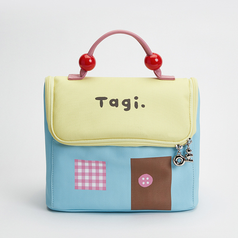 Tagi.秋冬新款机灵小房子防水皮质便携洗漱包大容量收纳包化妆包|undefined
