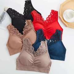 1931楓之欣美背蕾絲內衣女性感無鋼圈運動背心聚攏文胸裹胸睡眠女