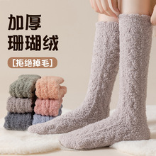 厚袜子女冬季加绒保暖居家睡觉堆堆睡眠袜冬天加厚月子小腿地板袜