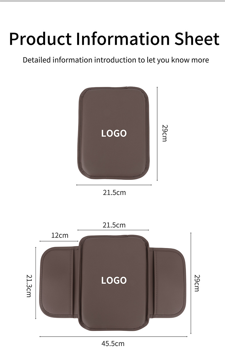 Car Armrest Box Pad Leather Elbow Support