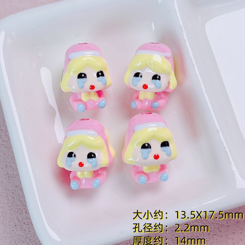 重工可爱手绘卡通立体kt猫公仔串珠DIY手机链散珠材料饰品配件|undefined