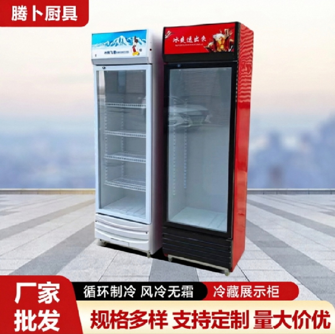 Gabinete de exhibición refrigerado Gabinete de bebidas, Gabinete de conservación de bebidas, supermercado de gran capacidad Gabinete de exhibición de bebidas refrigerado de una sola puerta y dos puertas
