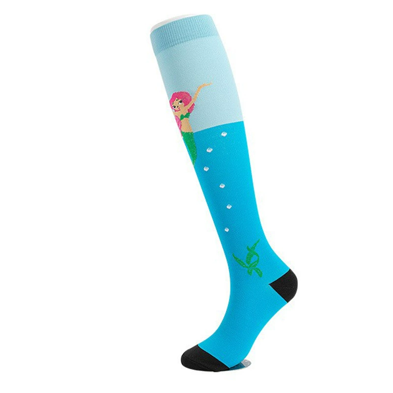 Compression Running Socks, Unisex Jacquard Knee-High Socks, Multiple Patterns, S/M & L/XL