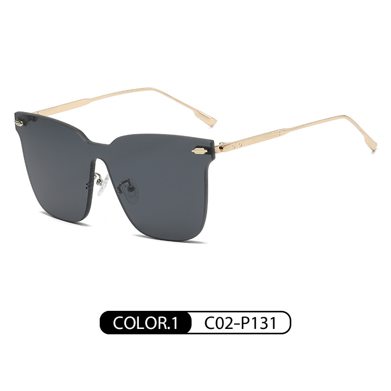 Nuevas gafas de sol de moda europea y americana de las mujeres gafas de sol JS8523 lente de una sola pieza sin marco gafas de sol a prueba de rayos UV hombres