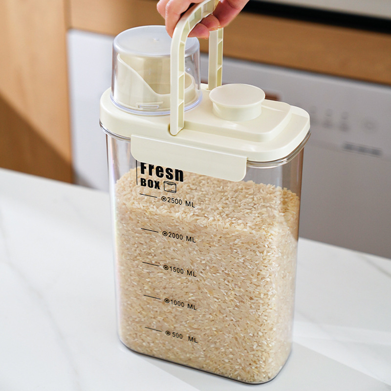 密封缶ポータブル透明大容量家庭用密封穀物缶キッチン食品グレードの穀物保存缶|undefined