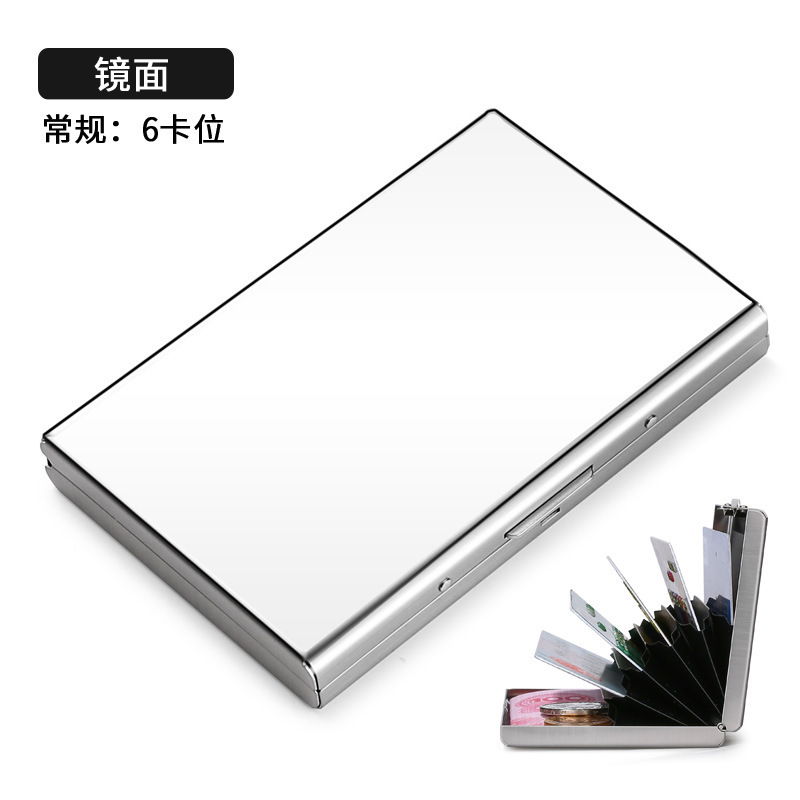 Caja de tarjeta de crédito de acero inoxidable de metal anti-Órgano magnético titular de la tarjeta posición multi-Tarjeta titular de la tarjeta de visita anti-robo de cepillo función de protección