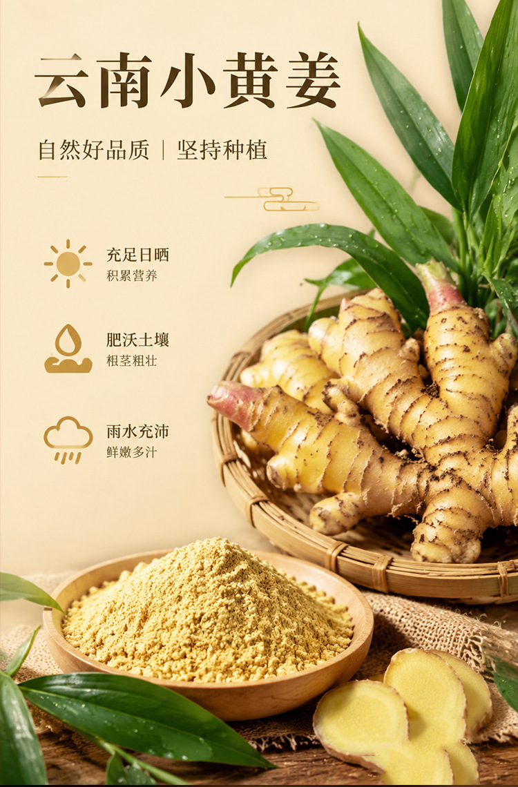 Yunnan Small Yellow Ginger Powder Pure Dried Ginger Drink Mix 250g Bottle key features