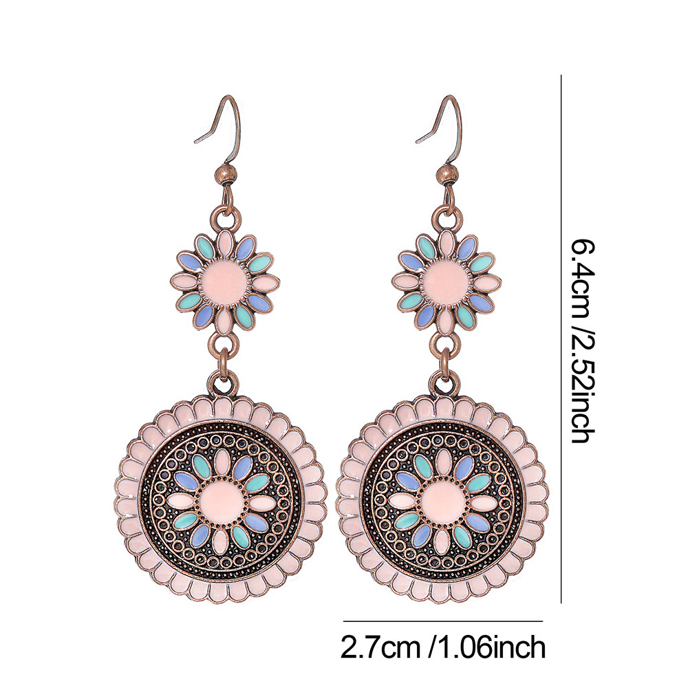 14g Weight Alloy Ear Needle Material Drop Earrings Classification 1 Pair Quantity Daily, Street Occasion Zinc alloy Material Geometric Pattern All Seasons Season Women's Gender Polished Finish Retro Style 1 Pair Retro Geometric Zinc Alloy Drop Earrings 无