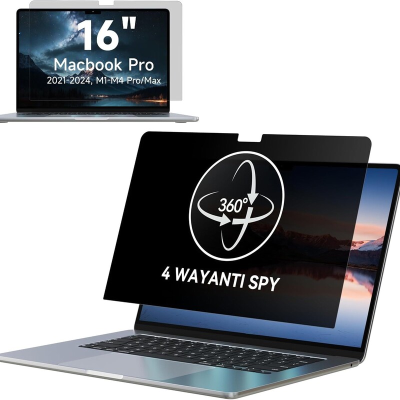 Screen Privacy Film Suitable for 16inch Laptop Models, Electrostatic Adsorption Anti-Blue Light Anti-Glare Monitor Screen Film