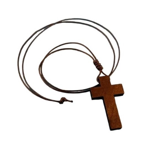 European and American Best-Selling Wooden Cross Pendant Necklace, Simple and Fashionable, Versatile Cross Necklace, Sweater Chain