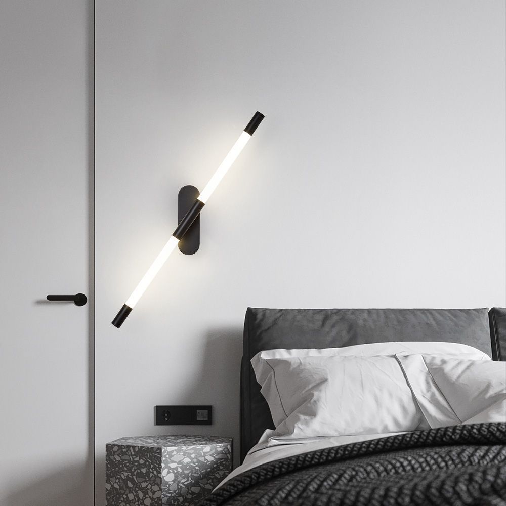 LED simple línea giratoria faro escalera dormitorio cabecera lámpara de pared de fondo cabecera lámpara de pared lámpara de sala de estar