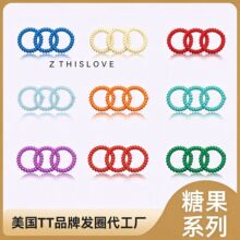 源头工厂高端tpu电话线发圈糖果不勒发头绳简约高弹马尾发圈定制