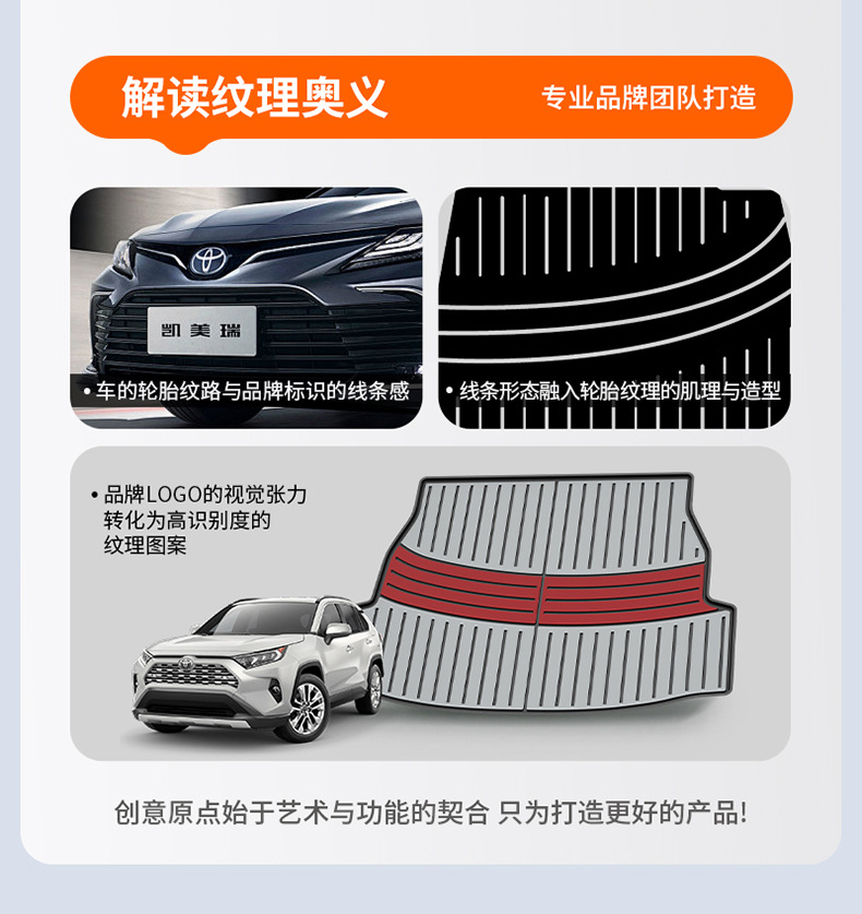 Toyota Prado Camry Highlander Avalon Rongfang Platinum 7 3X Special Colorful Tpe Trunk Mat