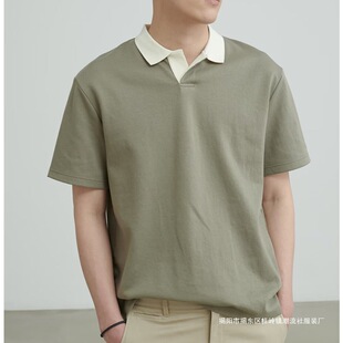 2024 Summer Short-sleeved Polo Shirt Men's Fashionable Brand Korean Style Loose Half-sleeved Knitted Top Men's Fashionable Lapel T-Shirt