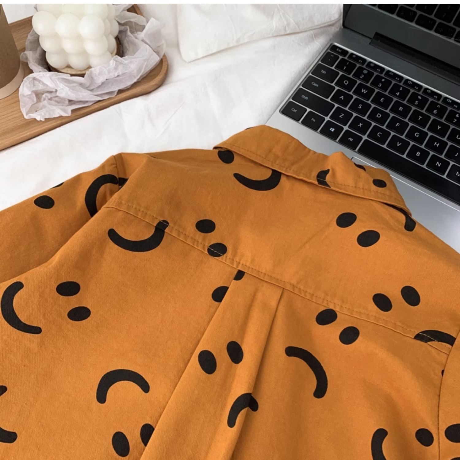 Nuevas camisas de manga larga para niños tendencia sonriente camisa de primavera y otoño para niños guapo camisa de algodón