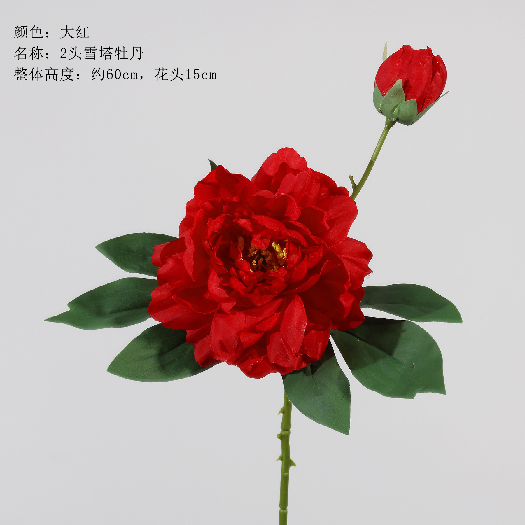 스노우 타워 모란 2개 - 밝은 빨간색