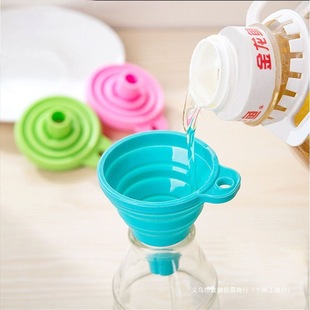 Household Oil Funnel Large Diameter Silicone Refueling Oil Pouring Funnel Retractable Folding Mini Funnel Small Wine Funnel