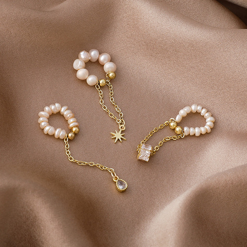 Korean design freshwater pearl tassel ear clip fairy temperament ear bone clip without pierced earrings earrings