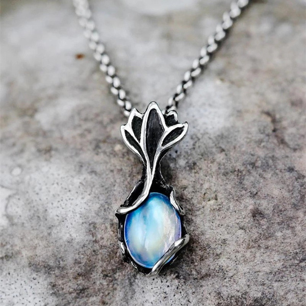 cable chain Chain Type 1 Piece Retro Simple Style Square Alloy Inlay Moonstone Women's Pendant Necklace
