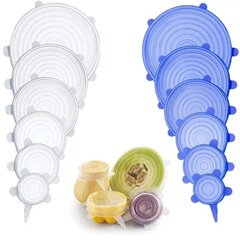 食品グレードのシリコン鮮度保持カバー 6 点セット シリコン鮮度保持カバー ユニバーサルボウル シリコンカバー ユニバーサルカバー 越境専用