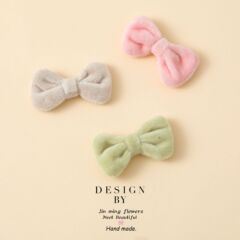 布芸手作り飾り綿毛蝶結びdiy部品子供服靴花髪飾りアクセサリー綿柔平結び