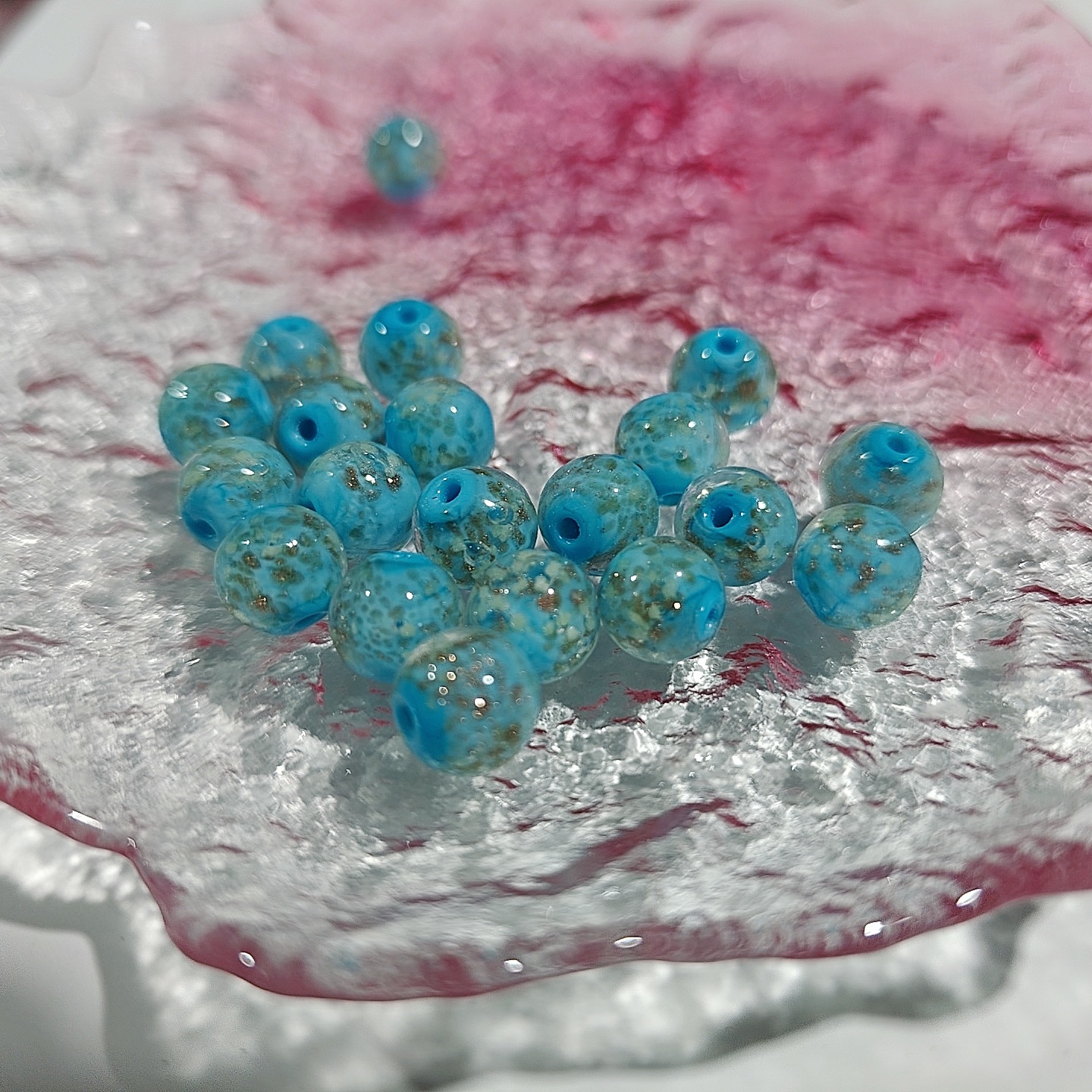 Cuentas de vidrio de arena de oro luminoso perlas sueltas cuentas redondas de cristal accesorios de la joyería de bricolaje pulsera material pulsera de cuentas