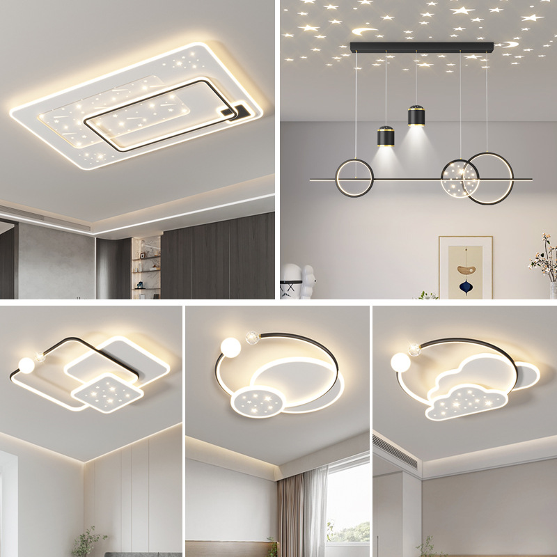 Modern Minimalist Living Room Ceiling Lamp Smart Eye Protection Bedroom Room Ceiling Lamp Restaurant Lamp Home Lighting Package