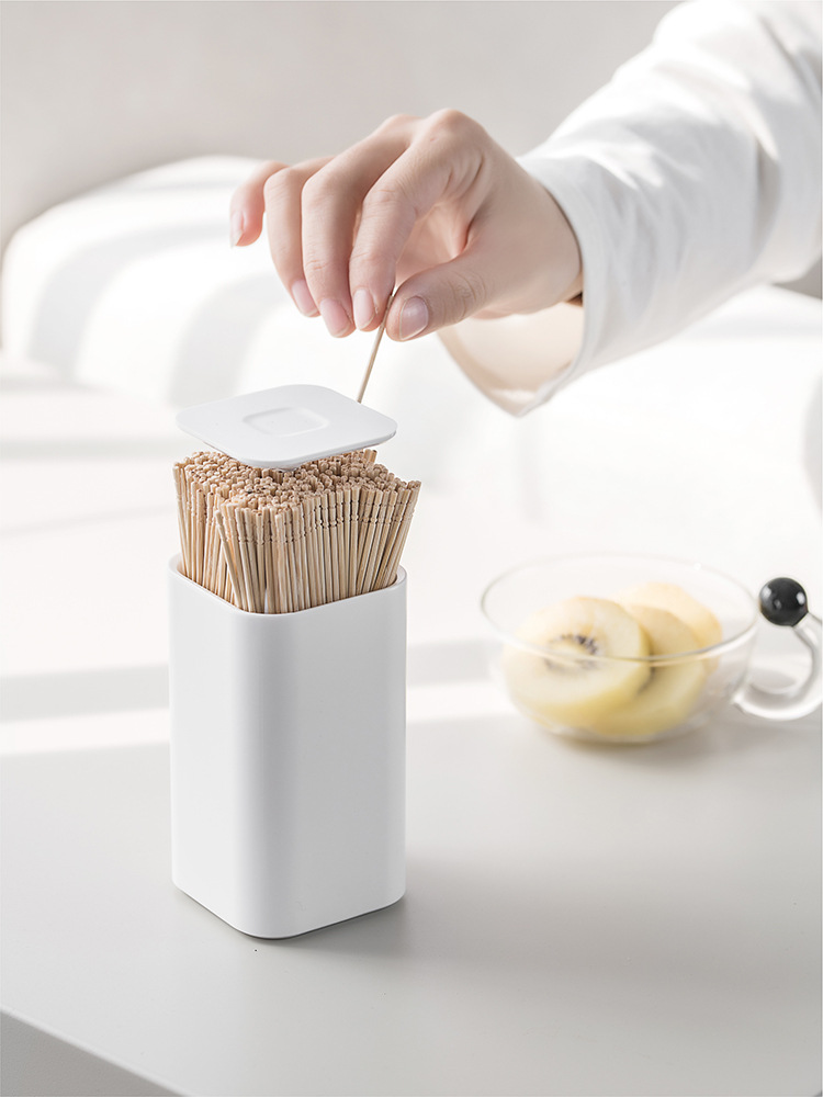 5ZV7批發按壓式自動棉簽盒簡約牙籤牙線收納盒家用餐廳