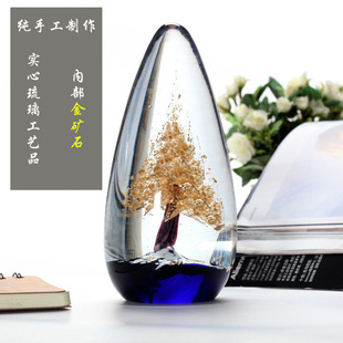Glass Tree Ornaments Office Table Living Room Wine Cabinet Home Soft Decorations Fish Tank Crafts Gifts