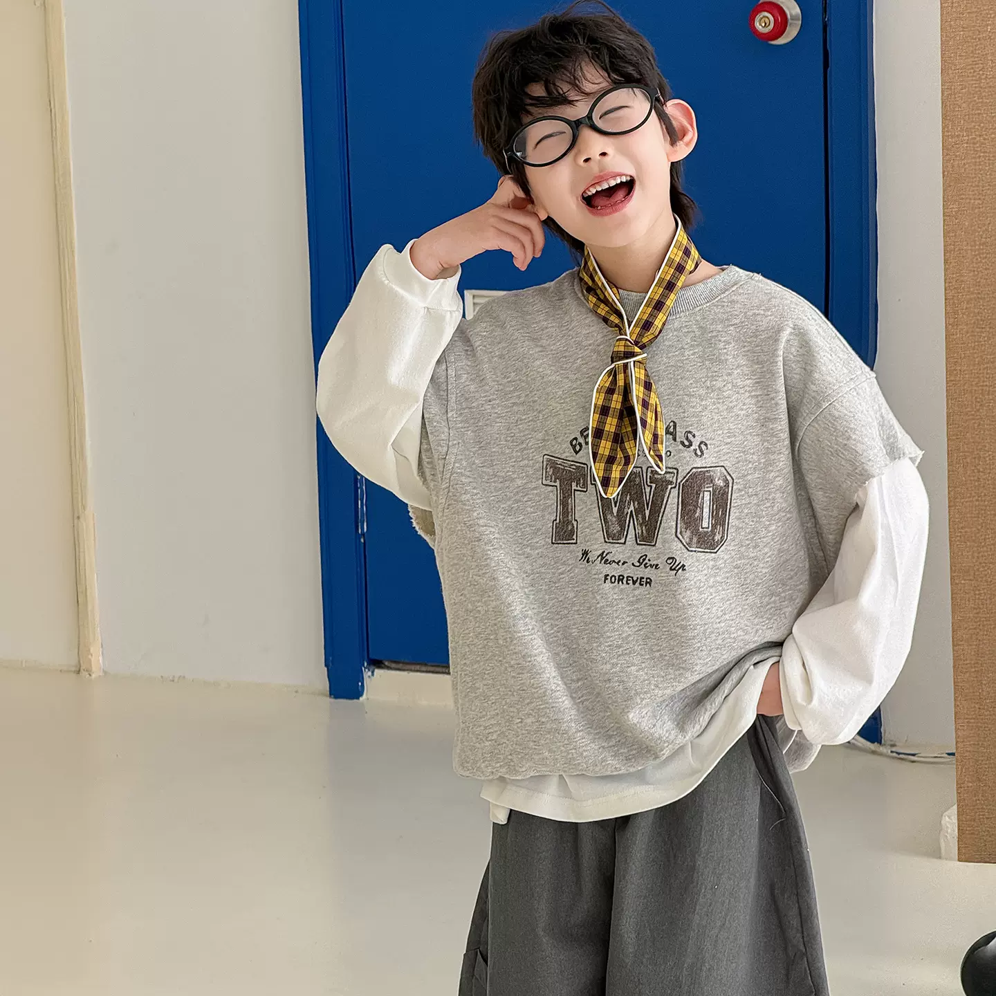 棉小铺男童马甲儿童春季韩版2026新款百搭针织无袖宽松童装上衣潮