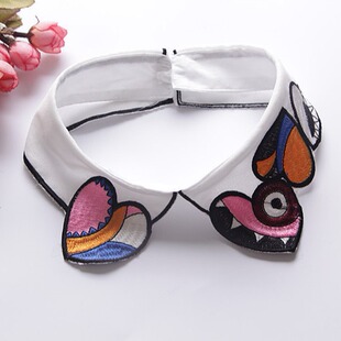 A variety of Korean fashion cute color embroidery small lapel false collar stand collar small collar
