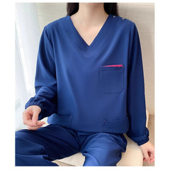 手洗い服、速乾性弾性ナース手術服、歯科用オーバーオールスーツ、帯電防止女性用と男性用の長袖と半袖の手洗い服