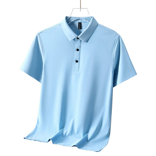 High-grade ice silk cool polo shirt custom group work clothes logo embroidery lapel short sleeve advertising shirt POLO