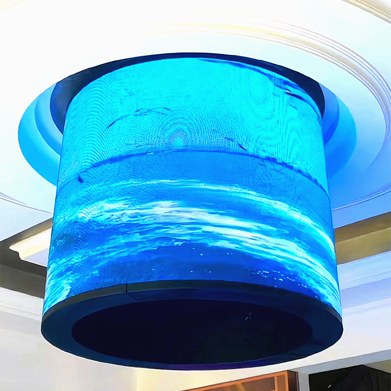 Pantalla LED flexible y suave personalizada, pantalla LED impermeable para exteriores e interiores, pantalla grande cilíndrica curva tipo cinta, personalización flexible