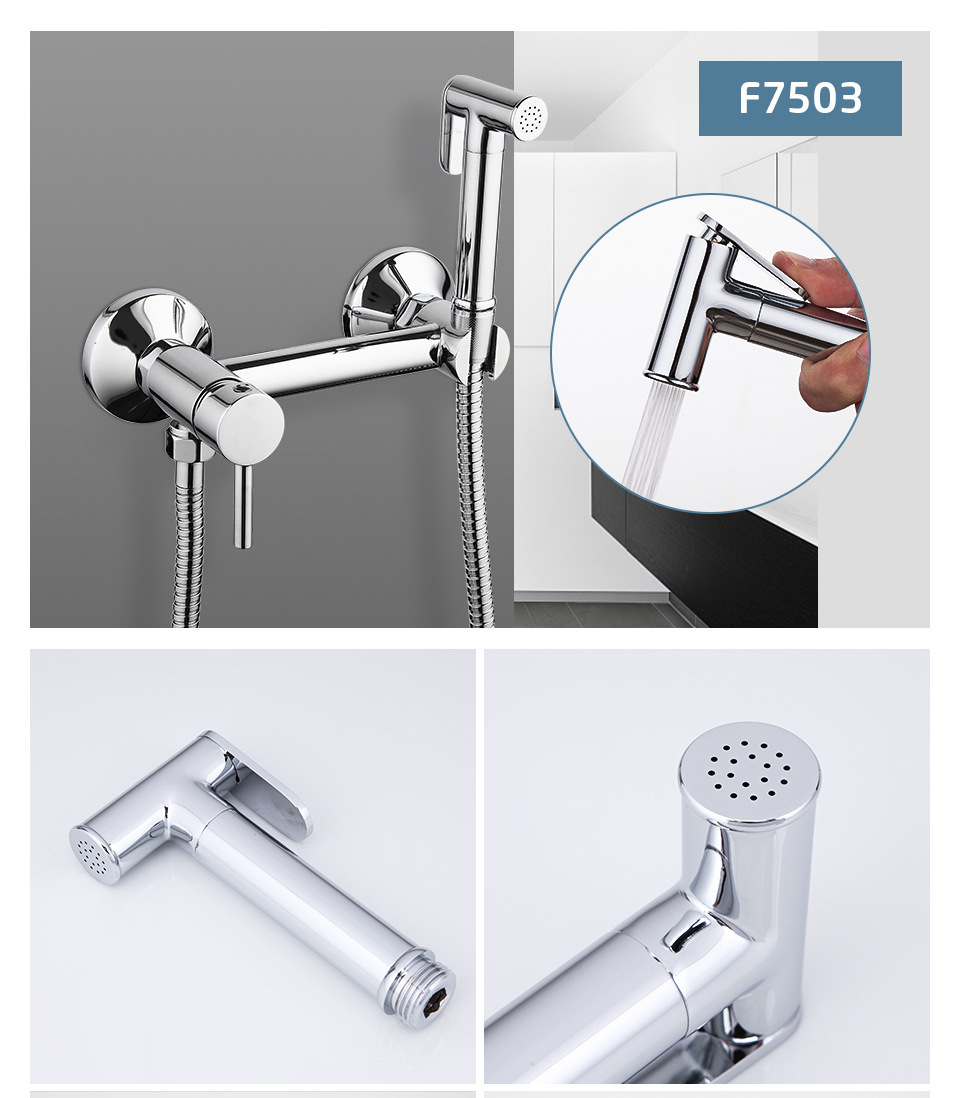 Cross-border toilet spray gun faucet concealed shower head alloy bidet spray gun Toilet companion bathroom mixing valve undefined