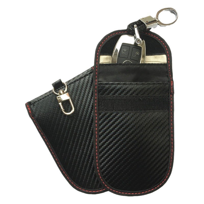 Nueva fibra de carbono llavero coche RFID blindaje caso clave anti-magnético señal de blindaje anti-desmagnetización caso clave