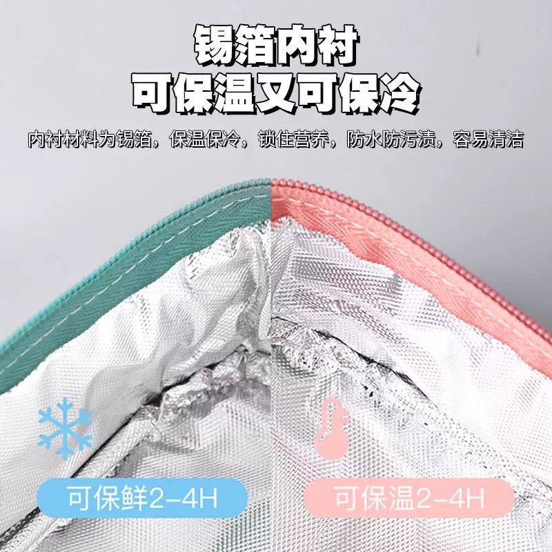 保温饭盒袋上班族学生手提便当包多巴胺加厚铝箔大容量午餐保温包|undefined