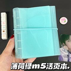 薄荷绿苏打m5活页手账本可拆卸小众拍立得收纳册卡册简约高级耐用