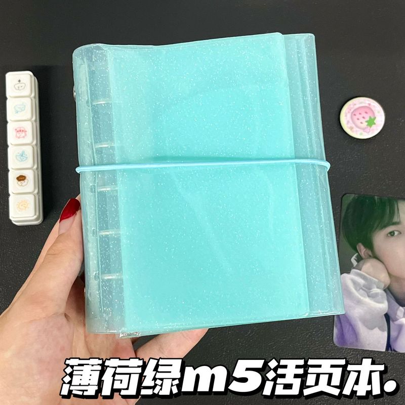 薄荷绿苏打m5活页手账本可拆卸小众拍立得收纳册卡册简约高级耐用|undefined