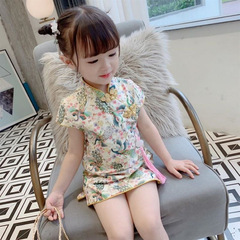 Girls summer cheongsam baby girl summer Chinese style retro improved Tang suit children's dress summer
