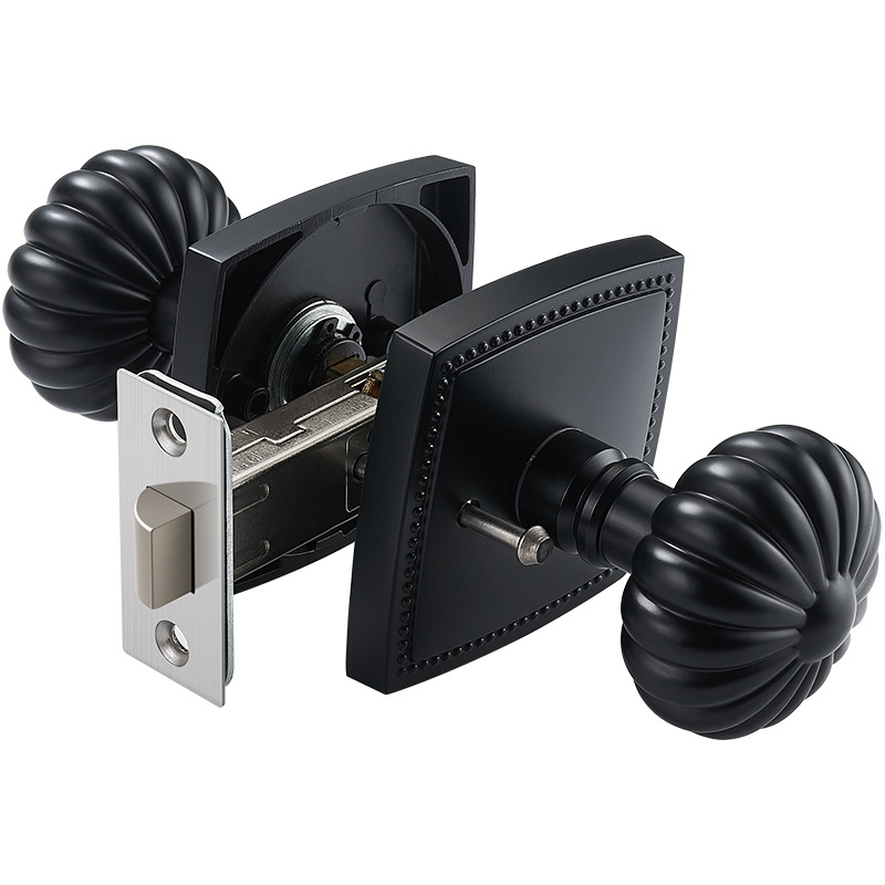 Cerradura de la puerta cerradura de la bola universal del hogar interior dormitorio baño anticuado cerradura de la puerta bola redonda cerradura de la calabaza