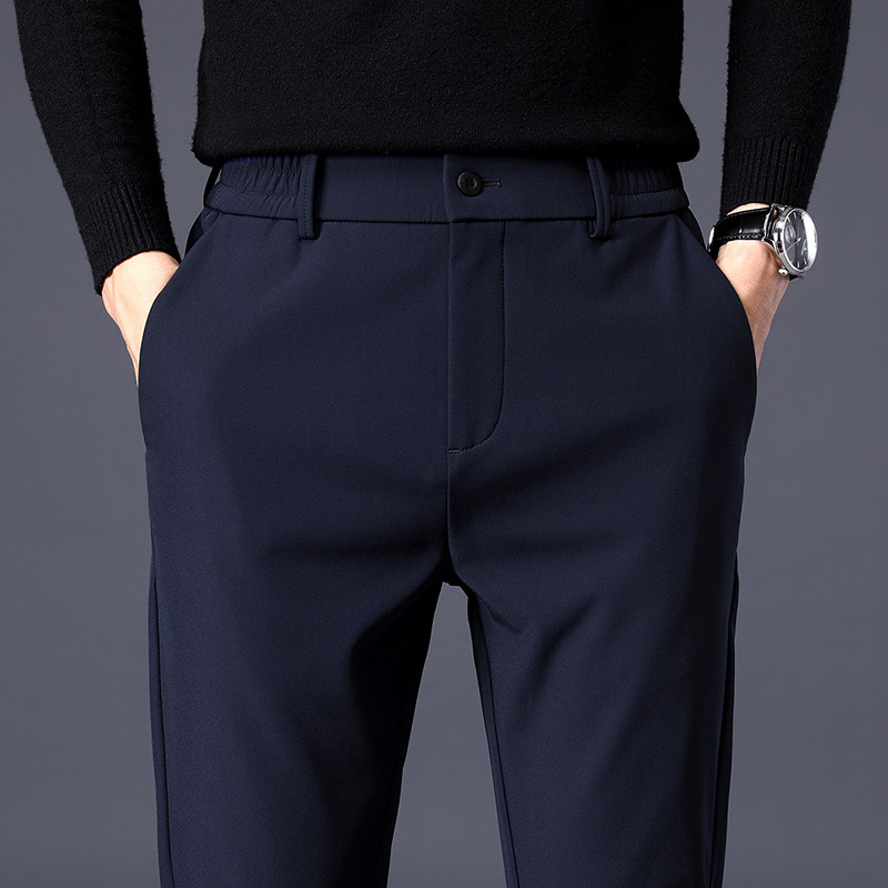 Western Trousers Men's Summer Young and Middle-aged Men's Ice Silk Stretch Casual Business All-match Hop Elastic Waist plus size Trousers Men's Western Trousers Men's Summer Young and Middle-aged Men's Ice Silk Stretch Casual Business All-match Hop Elastic Waist plus size Trousers Men's
