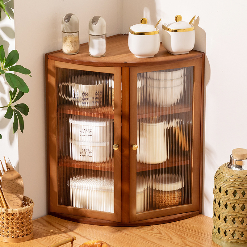 Kitchen Corner Storage Rack Countertop Spice Rack Organizer Shelf Multi-Functional Storage Cabinet Cabinet Organizer