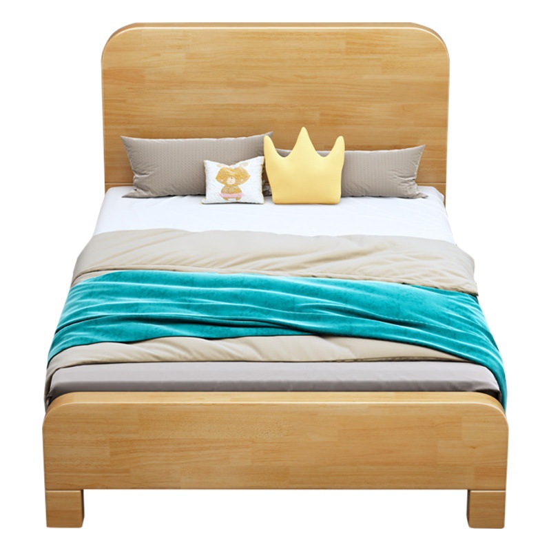 Cama de madera sólida Cama individual 1,2 m tronco simple almacenamiento económico Cama de caja alta madera sólida 1,5 m cama doble nórdica