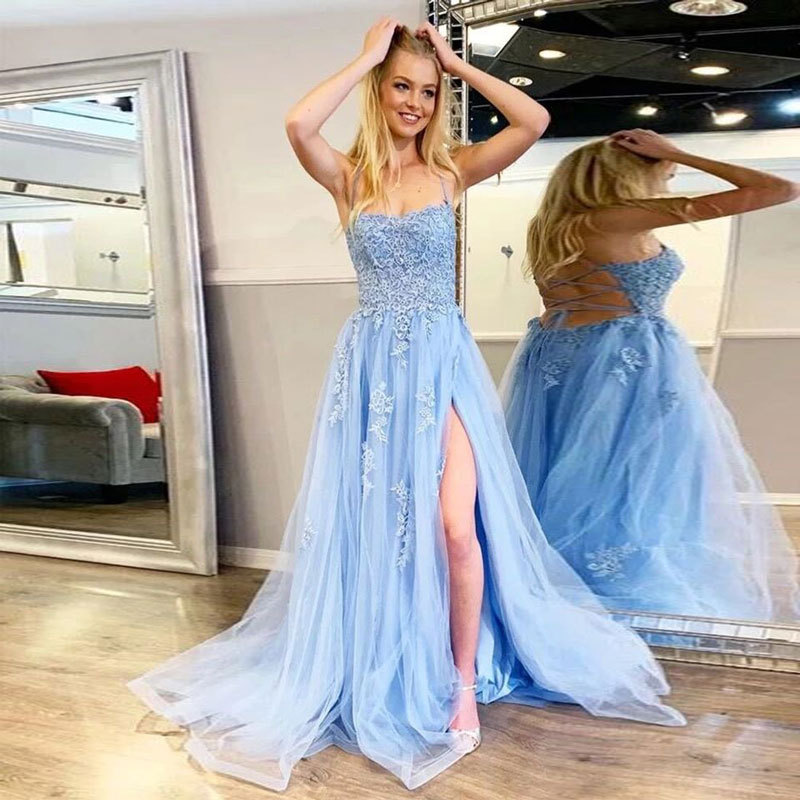 Comercio exterior de Europa y América Amazon AliExpress deseo de las Mujeres Nuevo vestido de noche de encaje sexy vestido largo sin espalda image 3